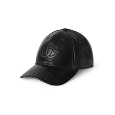 Leather baseball hat with Double G