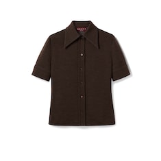 Camicia in jersey di cotone e lana