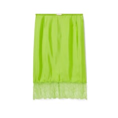 Gonna in twill di viscosa con pizzo floreale