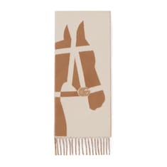 Wool scarf with jacquard motif