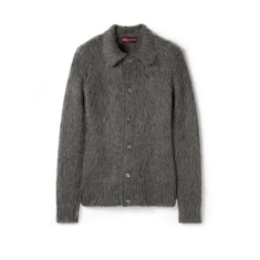Cardigan in lana mohair spazzolata