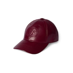 Leather baseball hat with Double G