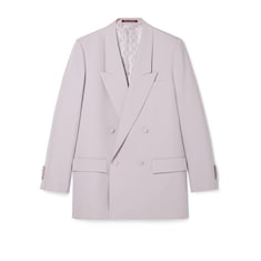 Double-breast wool gabardine jacket