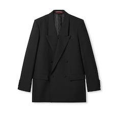 Double-breast technical panama jacket