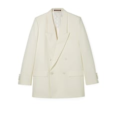 Double-breast technical panama jacket