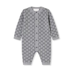 Combinaison pour bébé en jacquard de laine GG