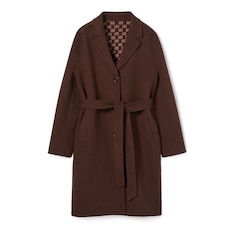 Reversible silk wool coat