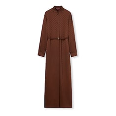 Robe en soie GG avec ceinture Double G
