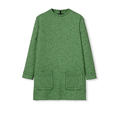 Kleid aus Baumwoll-Woll-Mouliné