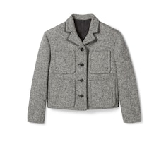 Giacca mouliné in lana e cotone double