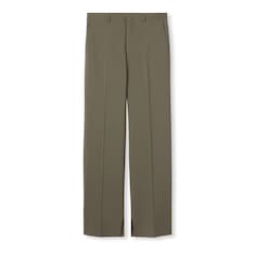 Pantalon en gabardine de laine avec broderie