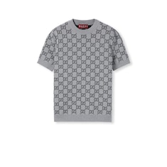 Reversible GG wool jacquard top