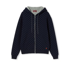 Chaqueta de viscosa cremallera y estampado