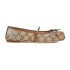 Ballerina donna Gucci con cristalli GG e Morsetto 