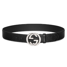Belt with Interlocking G buckle