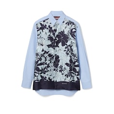 Camicia in cotone e twill di seta con stampa