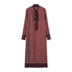 Kleid aus Seidentwill mit Print und Schleife