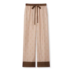 Hose aus Seidentwill mit Print