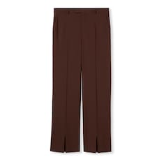 Stretch wool pants with embroidery