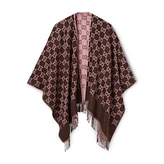 GG wool jacquard cape