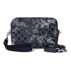 Borsa a tracolla in denim GG misura piccola