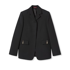 Crêpe wool silk jacket with tiger