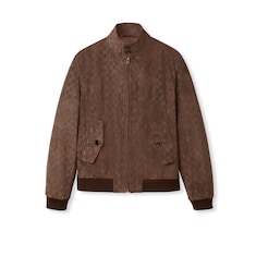 Bomberjacke aus geprägtem GG Wildleder