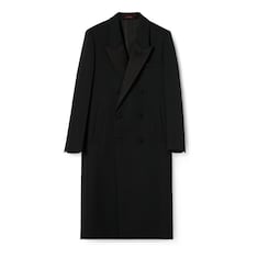 Manteau en laine double et satin