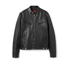 Soft leather zip jacket