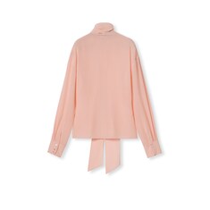 Bluse aus Crêpe de Chine mit Halsschleife