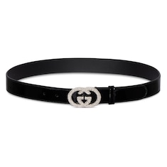 Thin belt with Interlocking G buckle