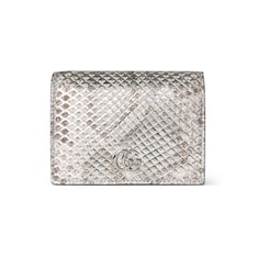 Kleine GG Marmont Brieftasche aus Pythonleder