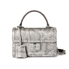 Borsa a mano Padlock in pitone misura piccola