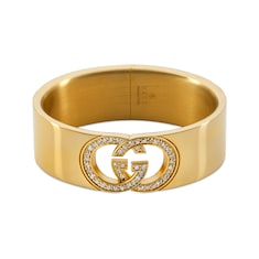 Bracciale rigido Gucci Interlocking con cristalli