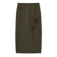 Wool mohair skirt with embroidery