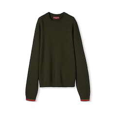 Pull en laine et cachemire avec finitions à bande Web