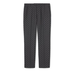 Pantalon en laine technique motif vichy GG
