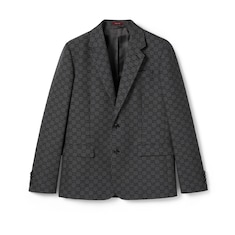 GG gingham technical wool jacket