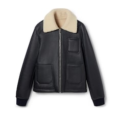 Giacca in shearling con finitura in nappa