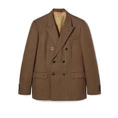 Double-breast houndstooth wool jacket