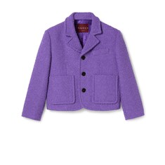 Veste en coton et laine bouclés