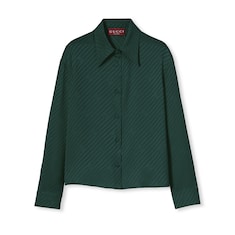 Camisa de jacquard de seda con GG entrelazada