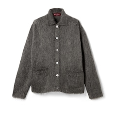 Cardigan in mohair spazzolato extra fine