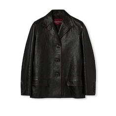  Veste en cuir doux effet vieilli