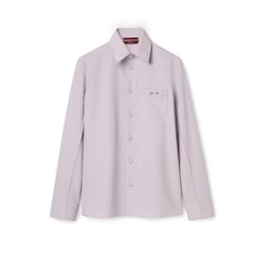 Camisa de gabardina de lana con Horsebit