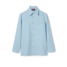 Camisa de sarga de poliéster con detalle Horsebit