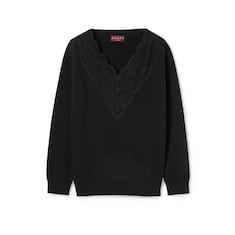 Pull en laine et cachemire avec dentelle