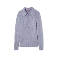 Cardigan in lana mohair spazzolata