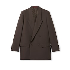 Double-breast technical panama jacket