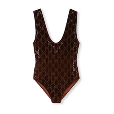 Body con ricamo GG di cristalli